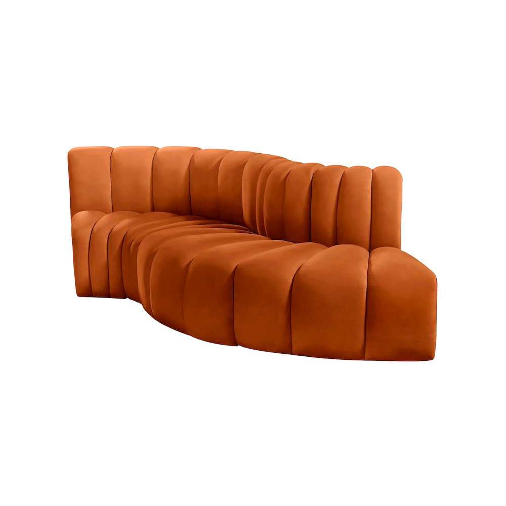 Arc Cognac Velvet Modular Sofa