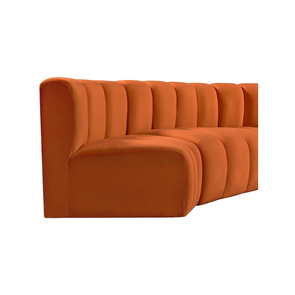 Arc Cognac Velvet Modular Sofa