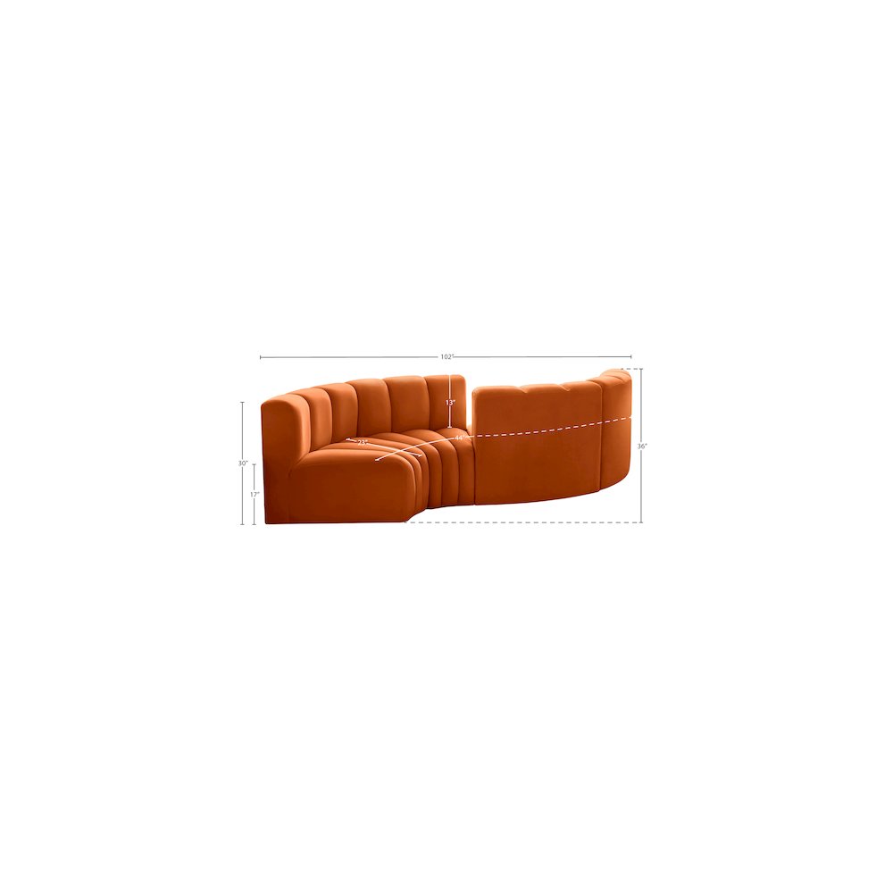 Arc Cognac Velvet Modular Sofa