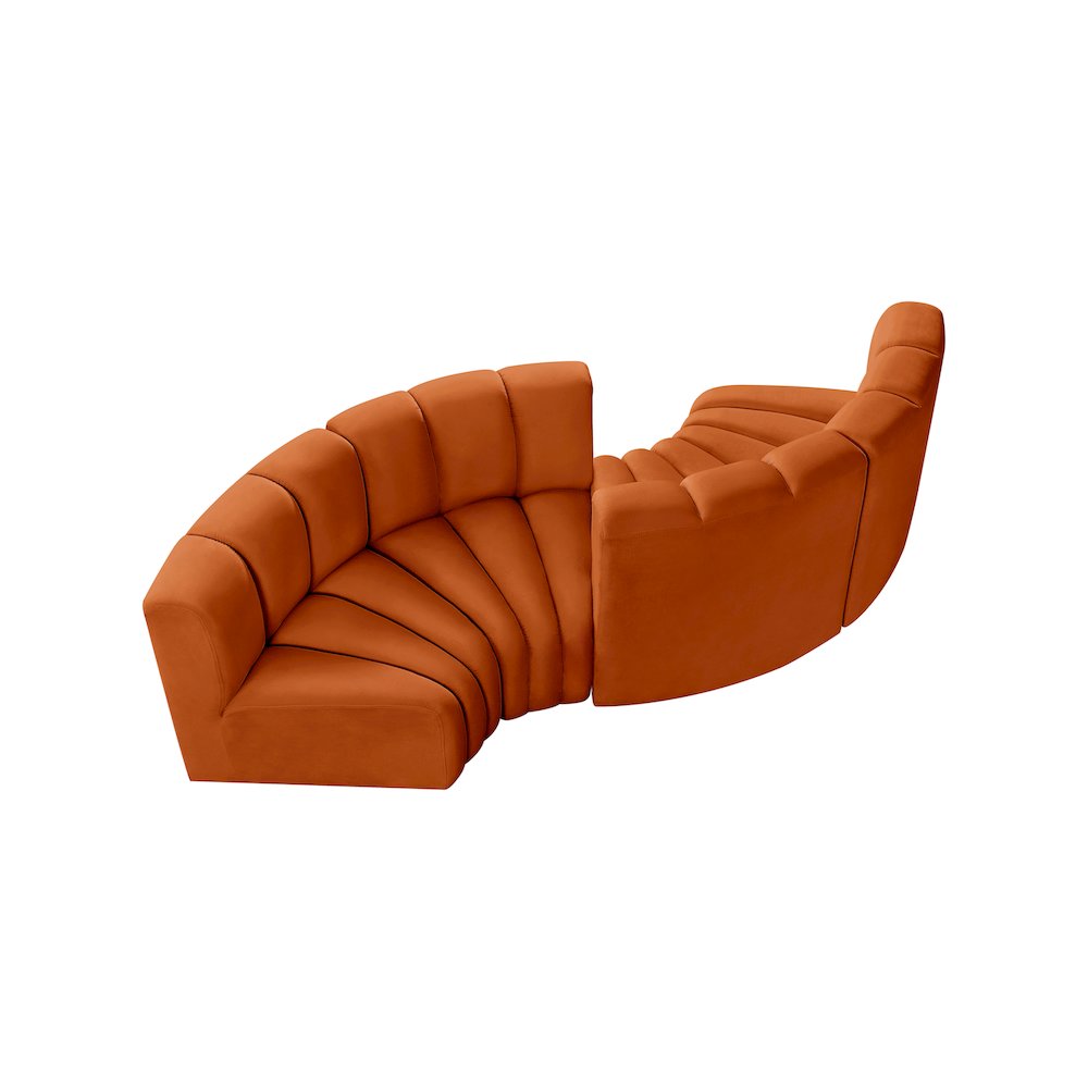 Arc Cognac Velvet Modular Sofa