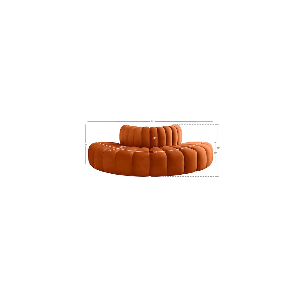 Arc Cognac Velvet Modular Sofa