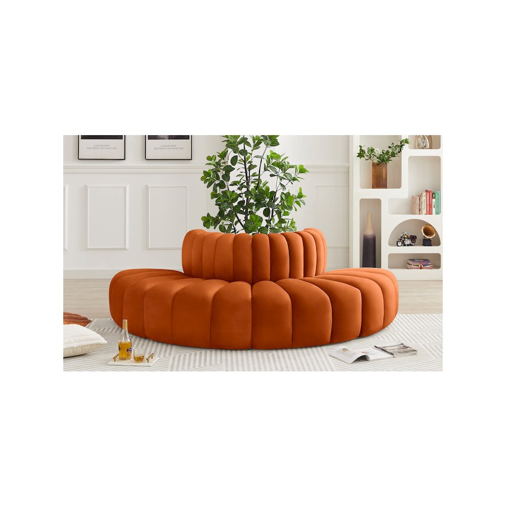 Arc Cognac Velvet Modular Sofa