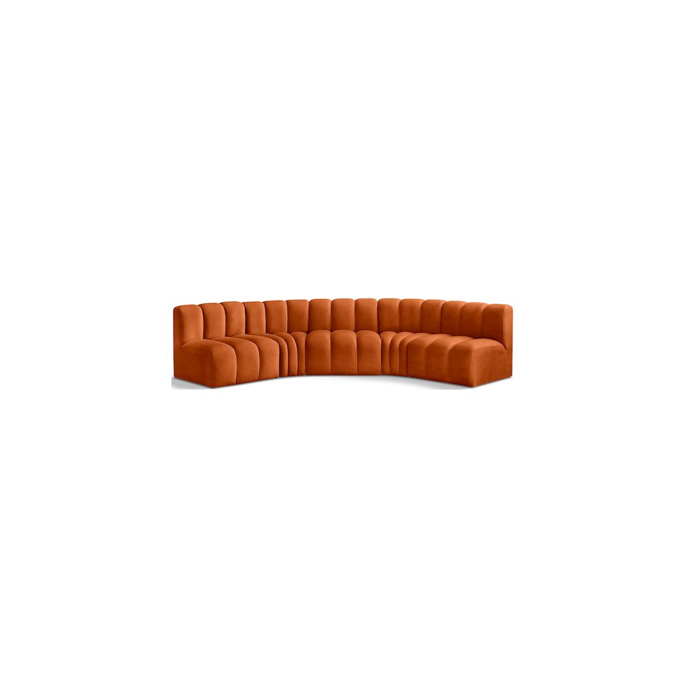 Arc Cognac Velvet Modular Sofa