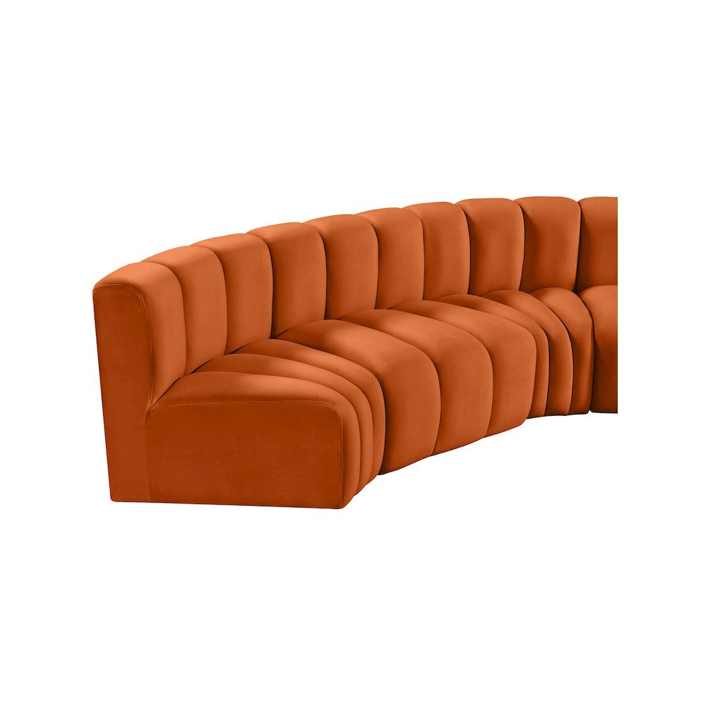 Arc Cognac Velvet Modular Sofa