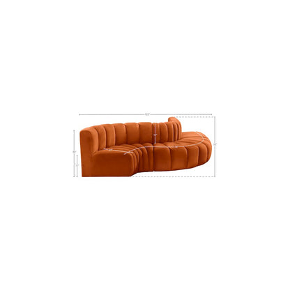 Arc Cognac Velvet Modular Sofa