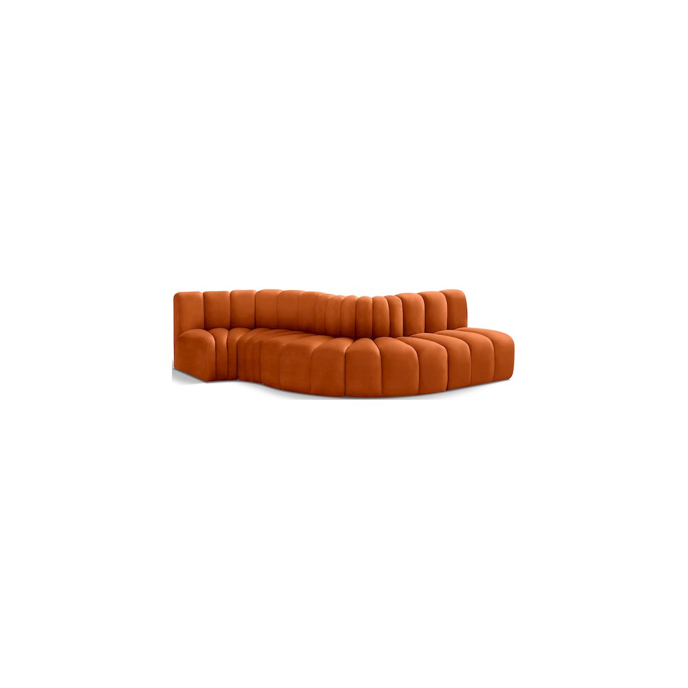 Arc Cognac Velvet Modular Sofa