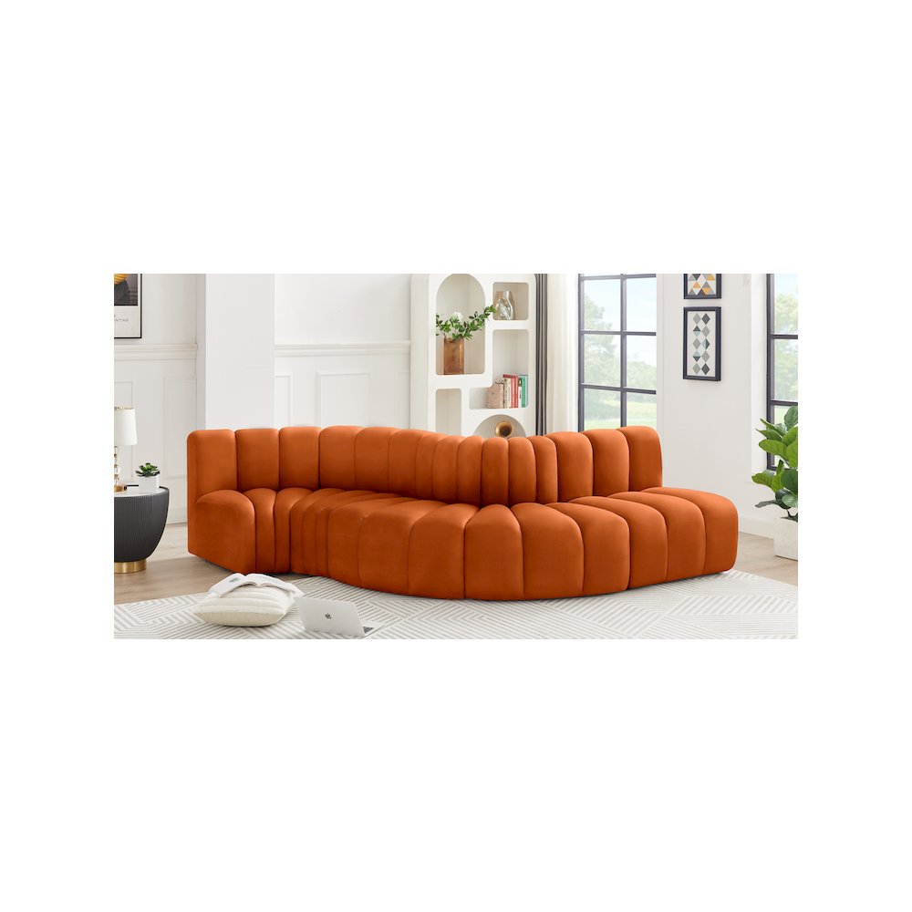 Arc Cognac Velvet Modular Sofa