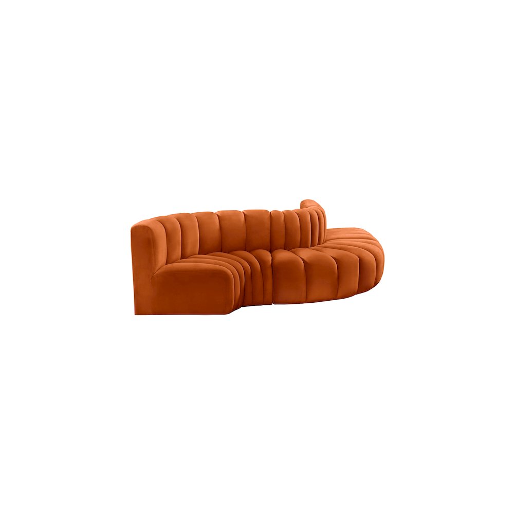 Arc Cognac Velvet Modular Sofa