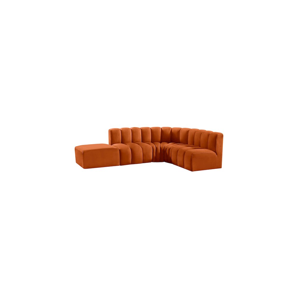 Arc Cognac Velvet Modular Sofa