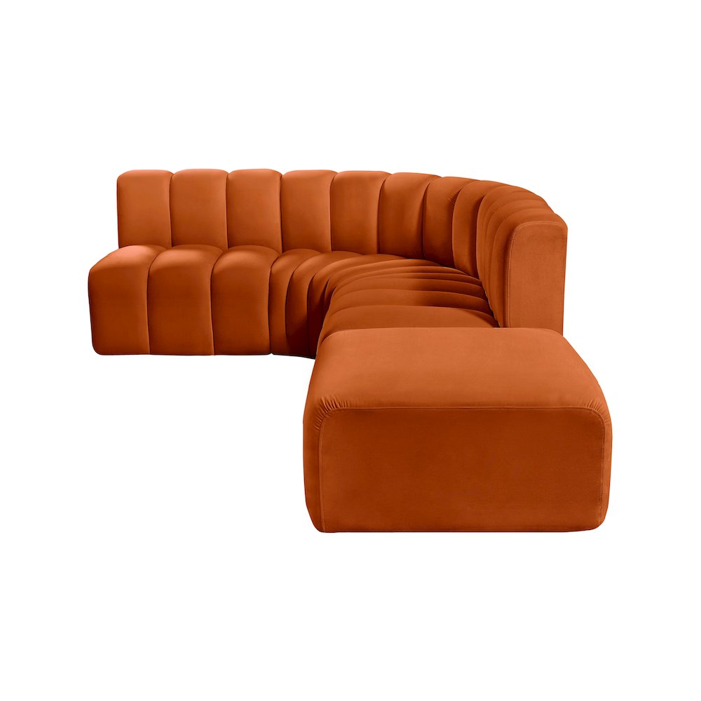 Arc Cognac Velvet Modular Sofa
