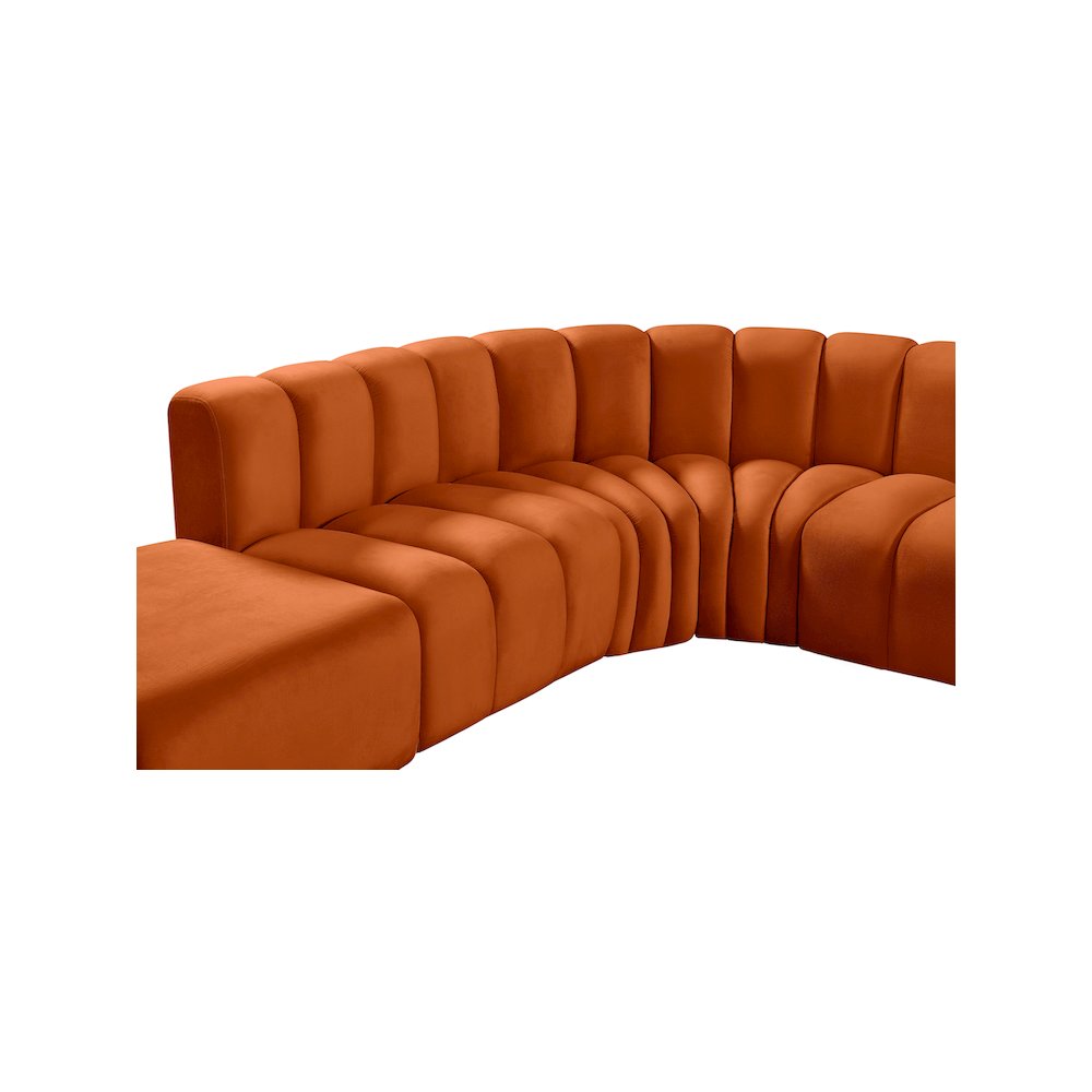 Arc Cognac Velvet Modular Sofa