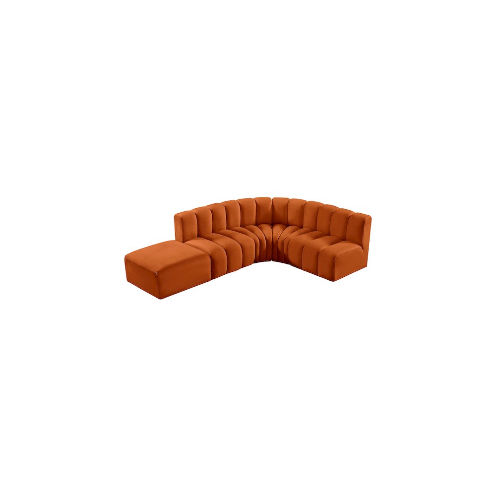 Arc Cognac Velvet Modular Sofa
