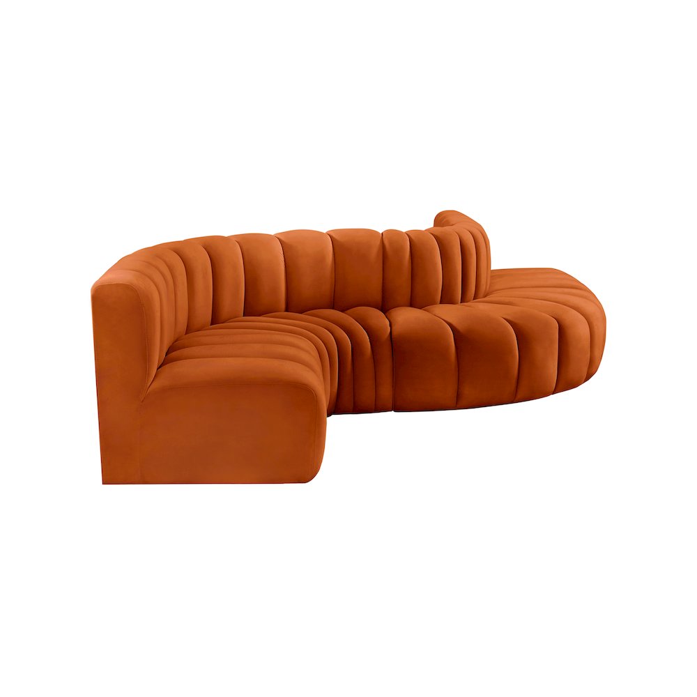 Arc Cognac Velvet Modular Sofa