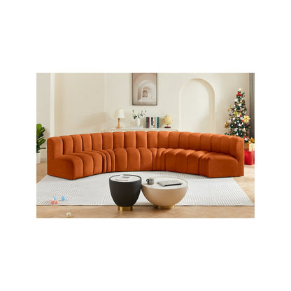 Arc Cognac Velvet Modular Sofa