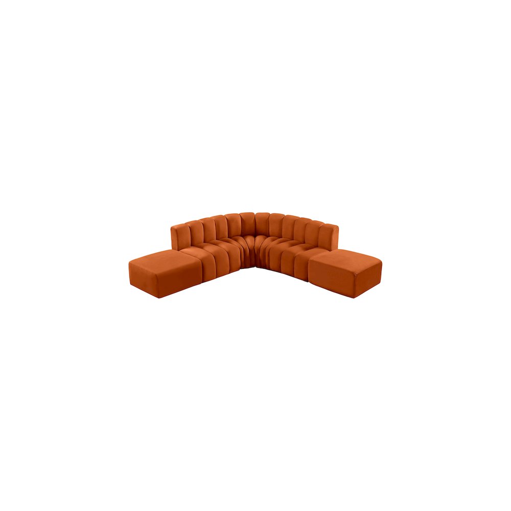 Arc Cognac Velvet Modular Sofa