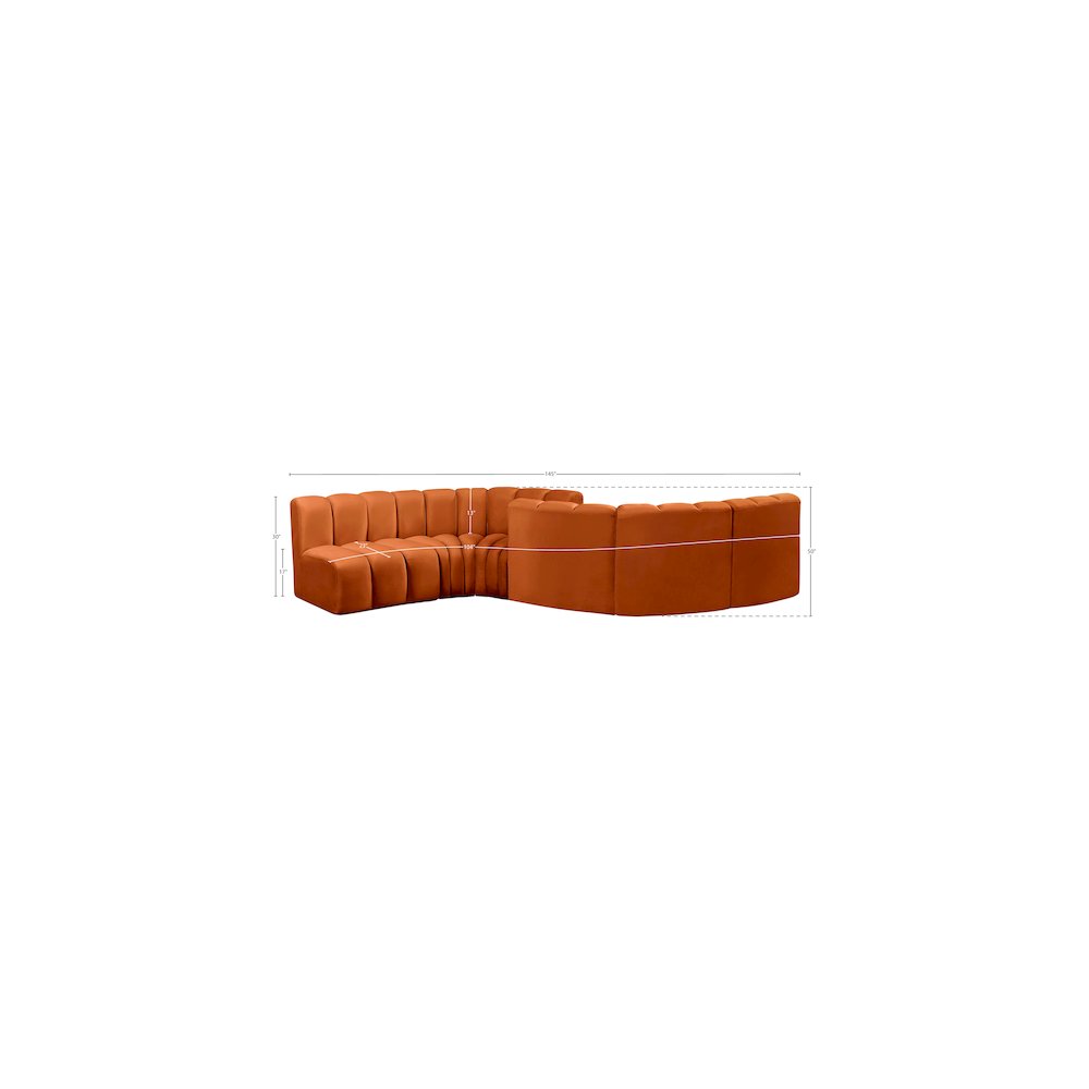 Arc Cognac Velvet Modular Sofa