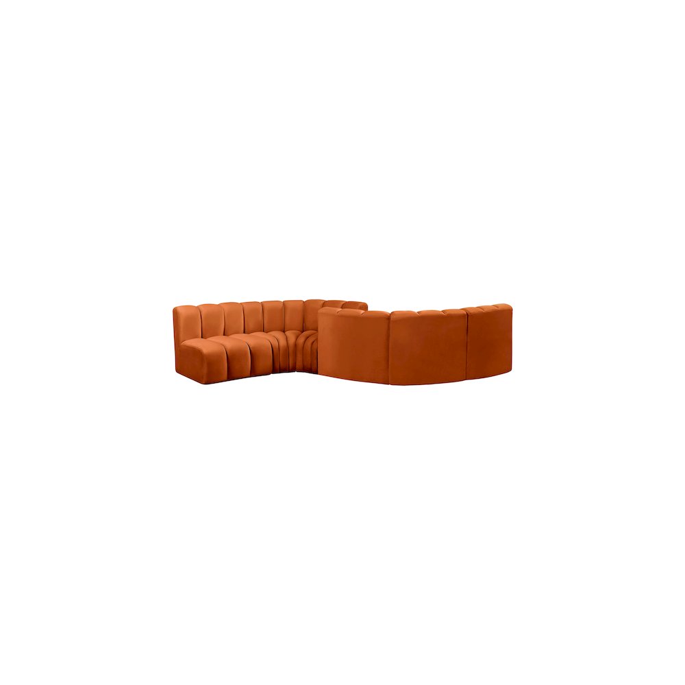Arc Cognac Velvet Modular Sofa