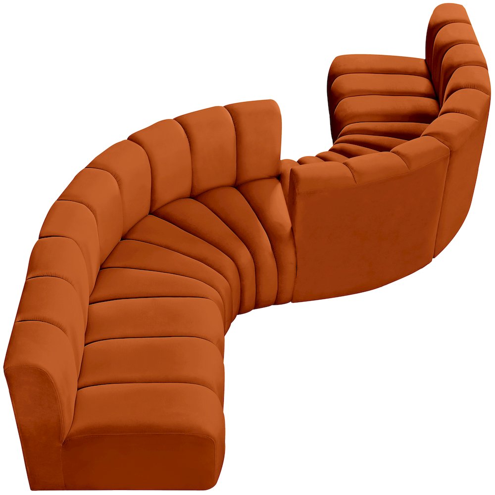 Arc Cognac Velvet Modular Sofa