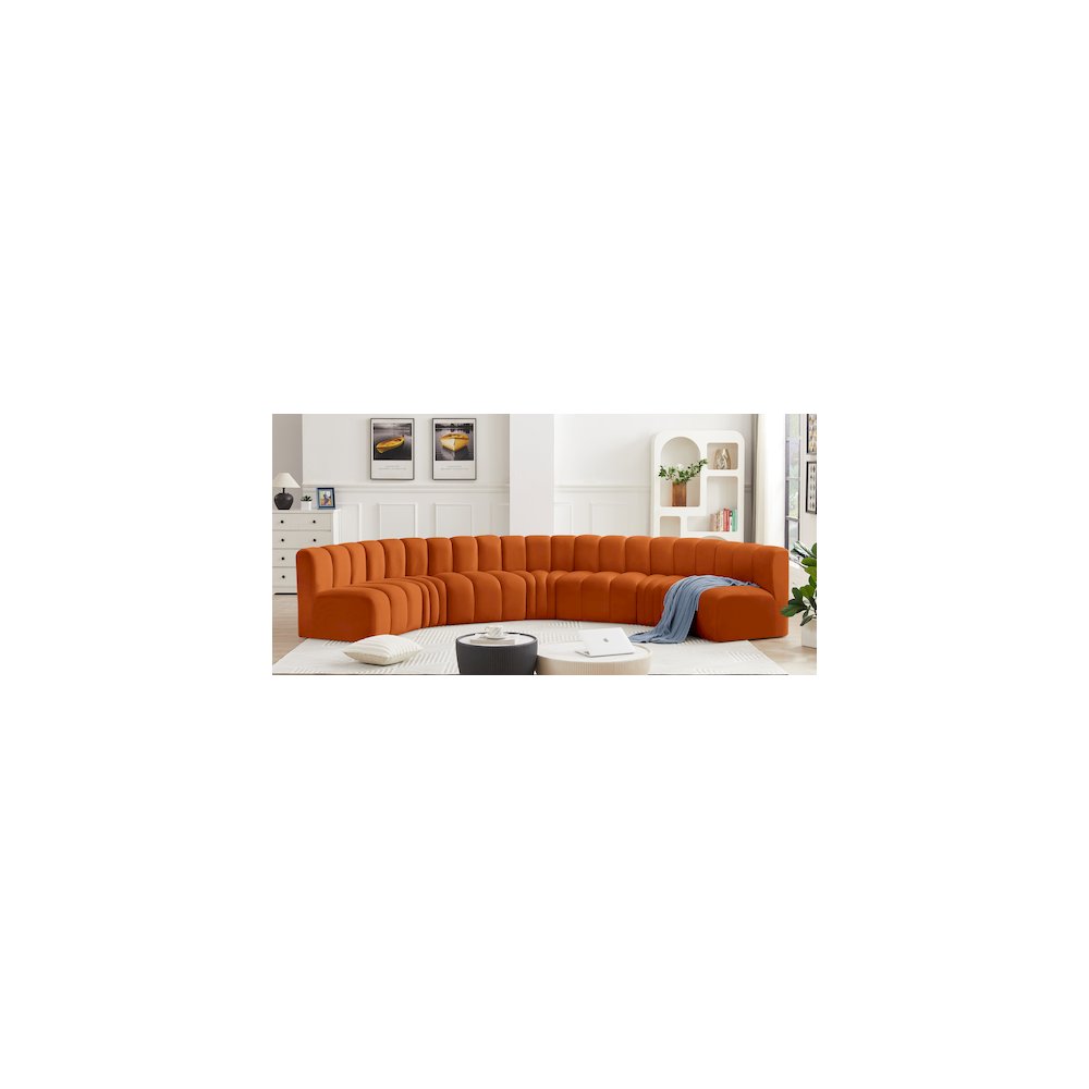 Arc Cognac Velvet Modular Sofa