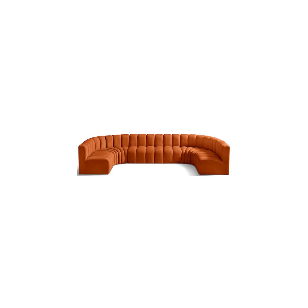 Arc Cognac Velvet Modular Sofa