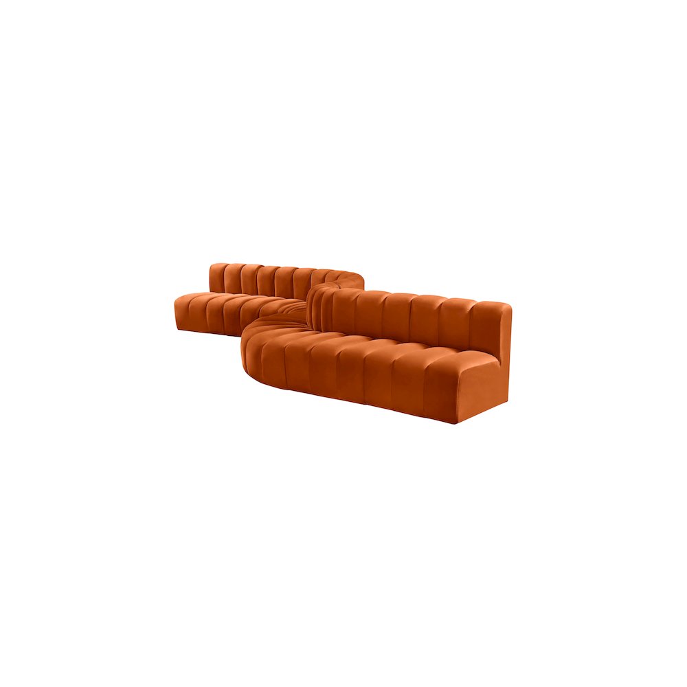 Arc Cognac Velvet Modular Sofa