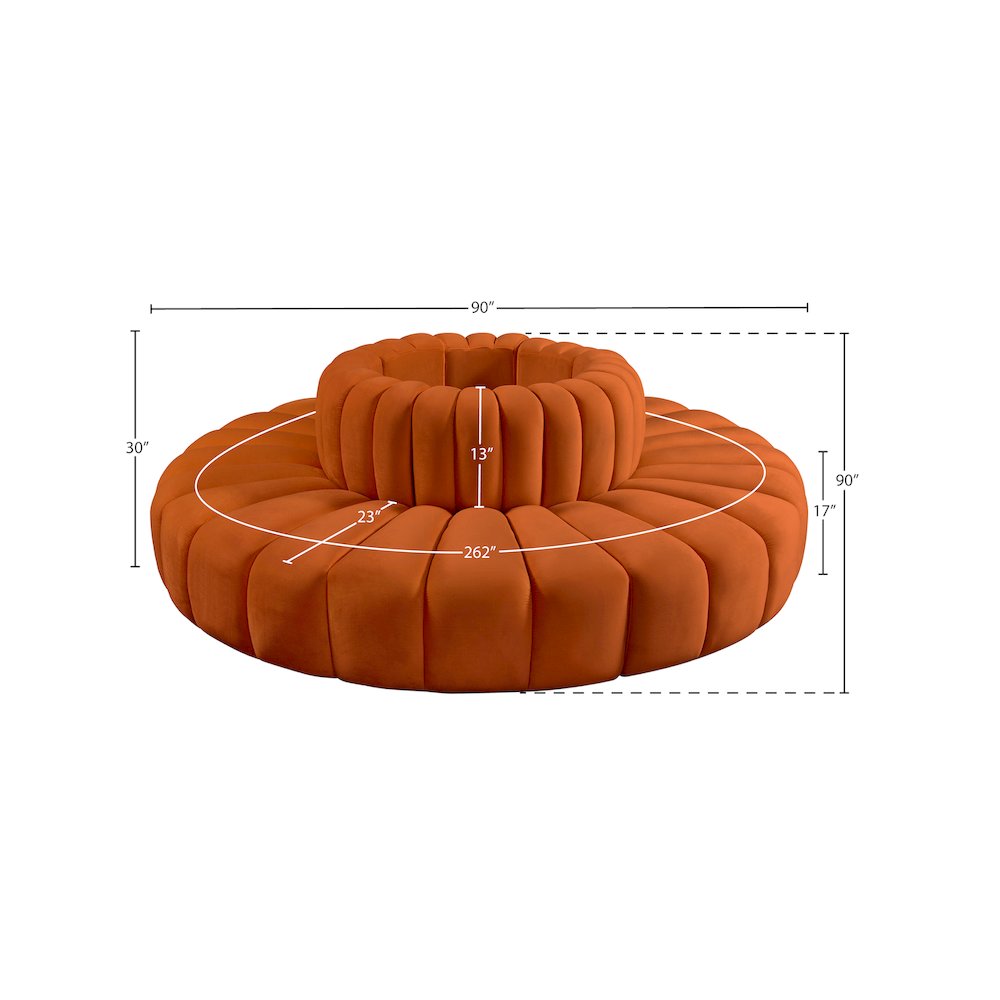 Arc Cognac Velvet Modular Sofa