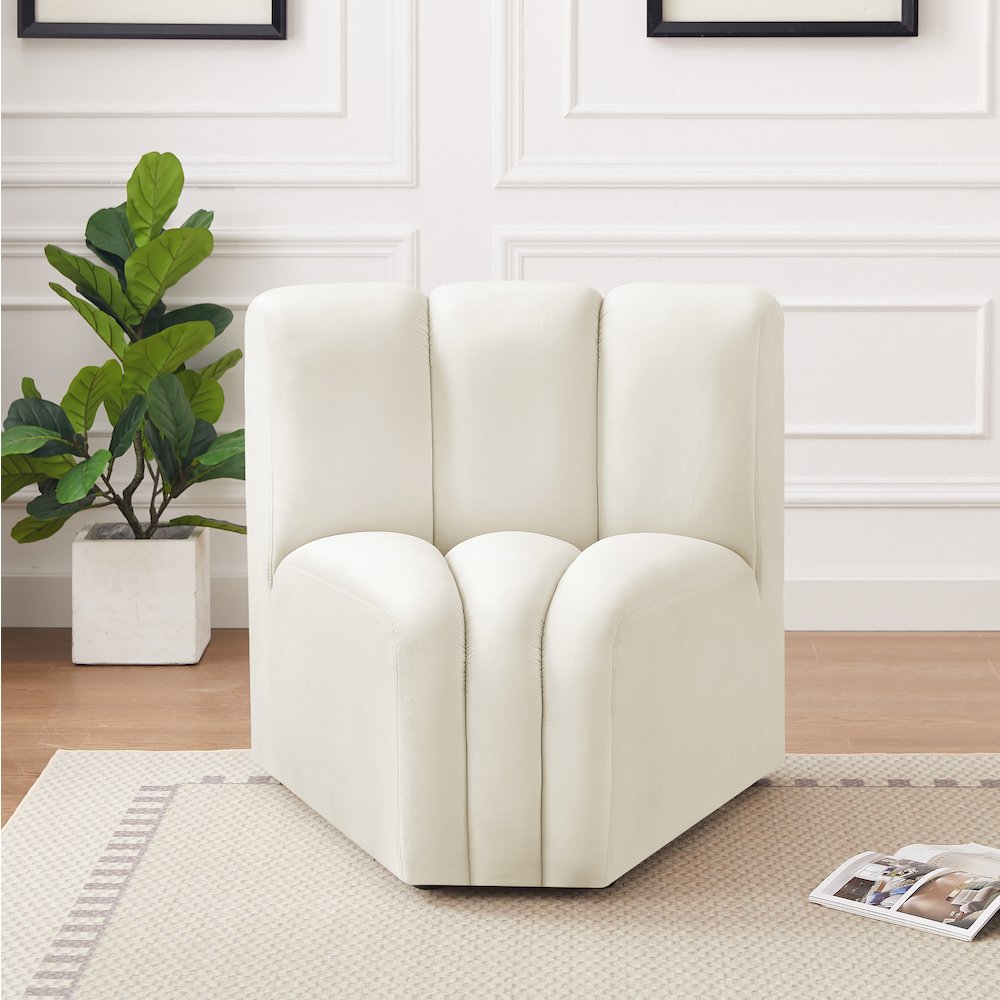 Arc Cream Velvet Curved Corner