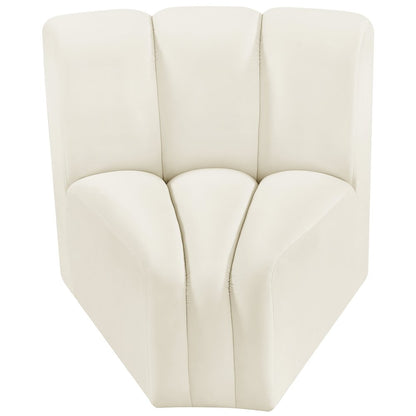 Arc Cream Velvet Curved Corner