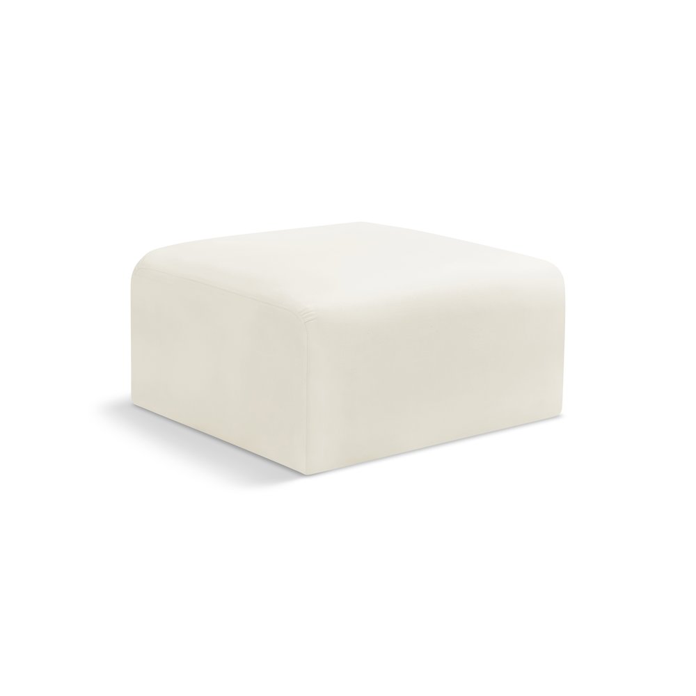 Arc Cream Velvet Ottoman