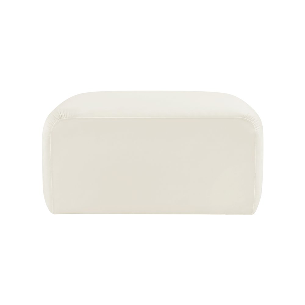 Arc Cream Velvet Ottoman