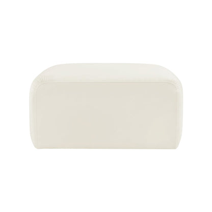 Arc Cream Velvet Ottoman