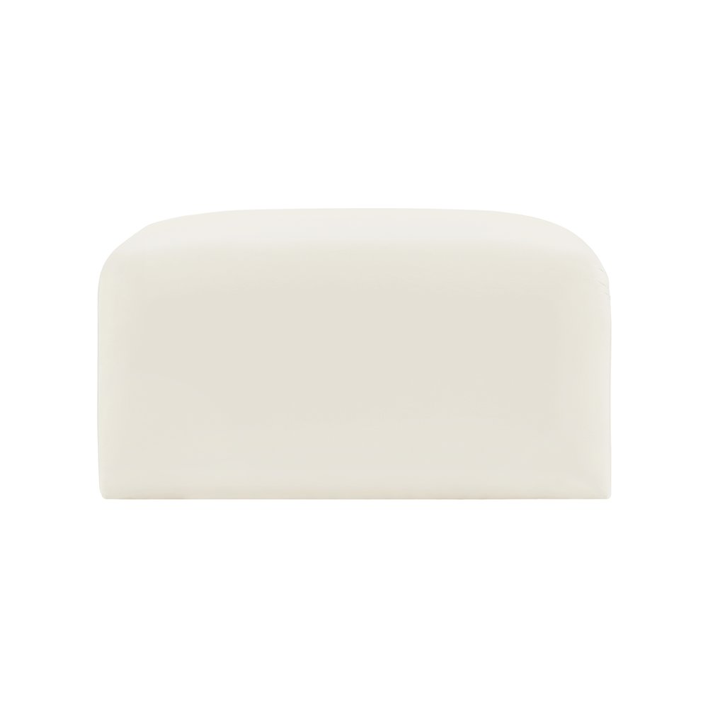 Arc Cream Velvet Ottoman