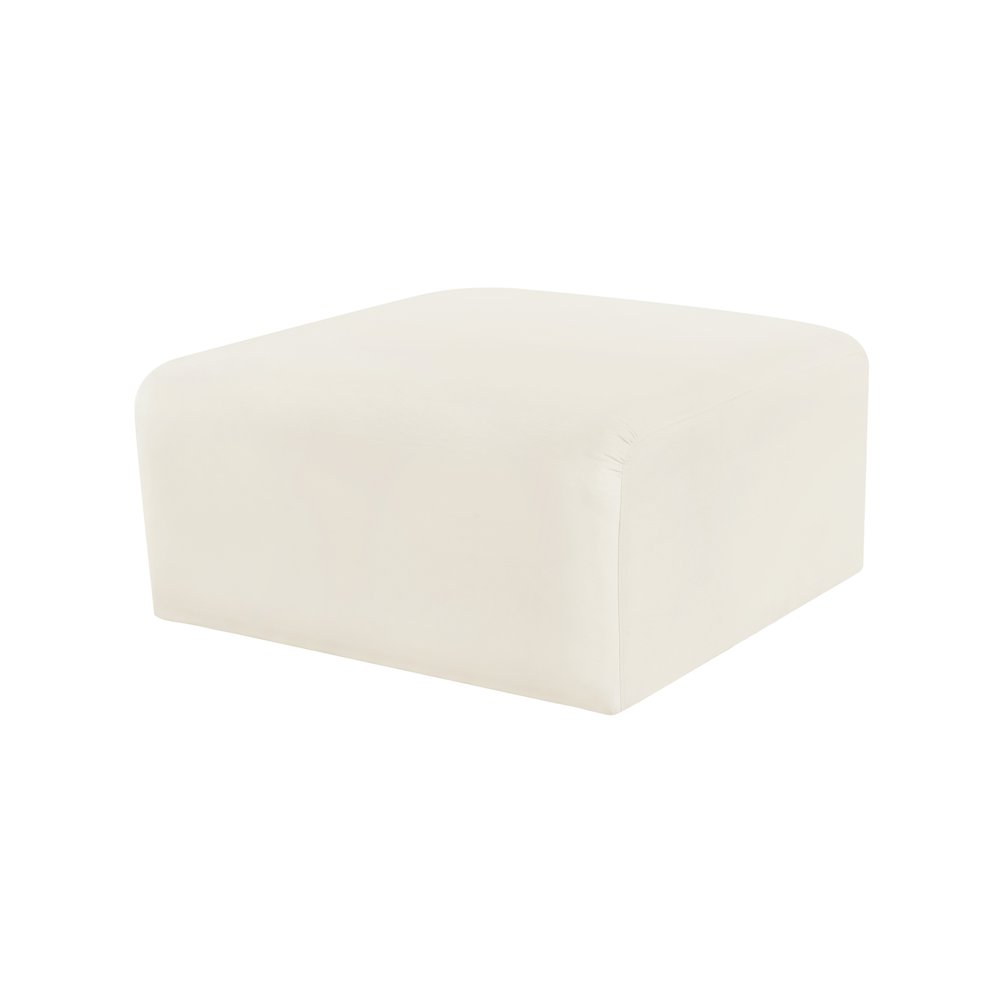 Arc Cream Velvet Ottoman