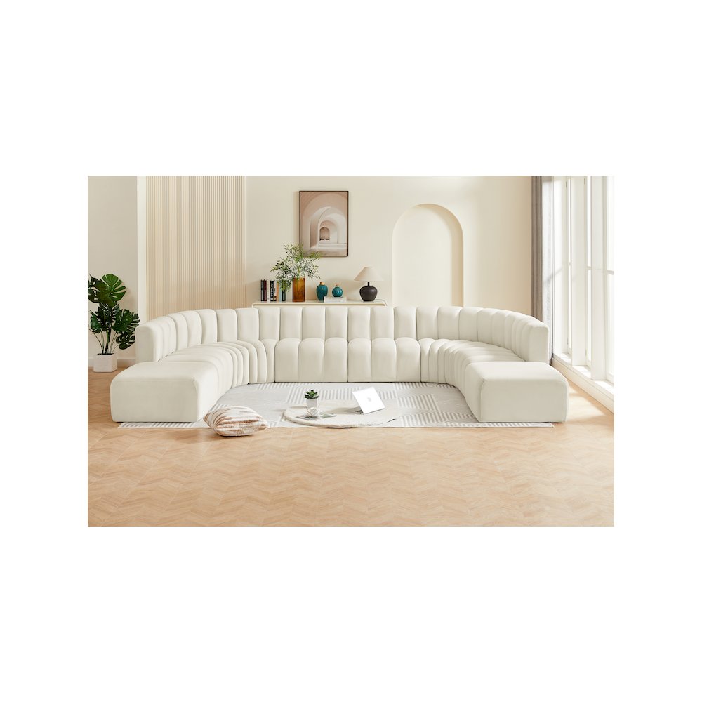 Arc Cream Velvet Modular Sofa