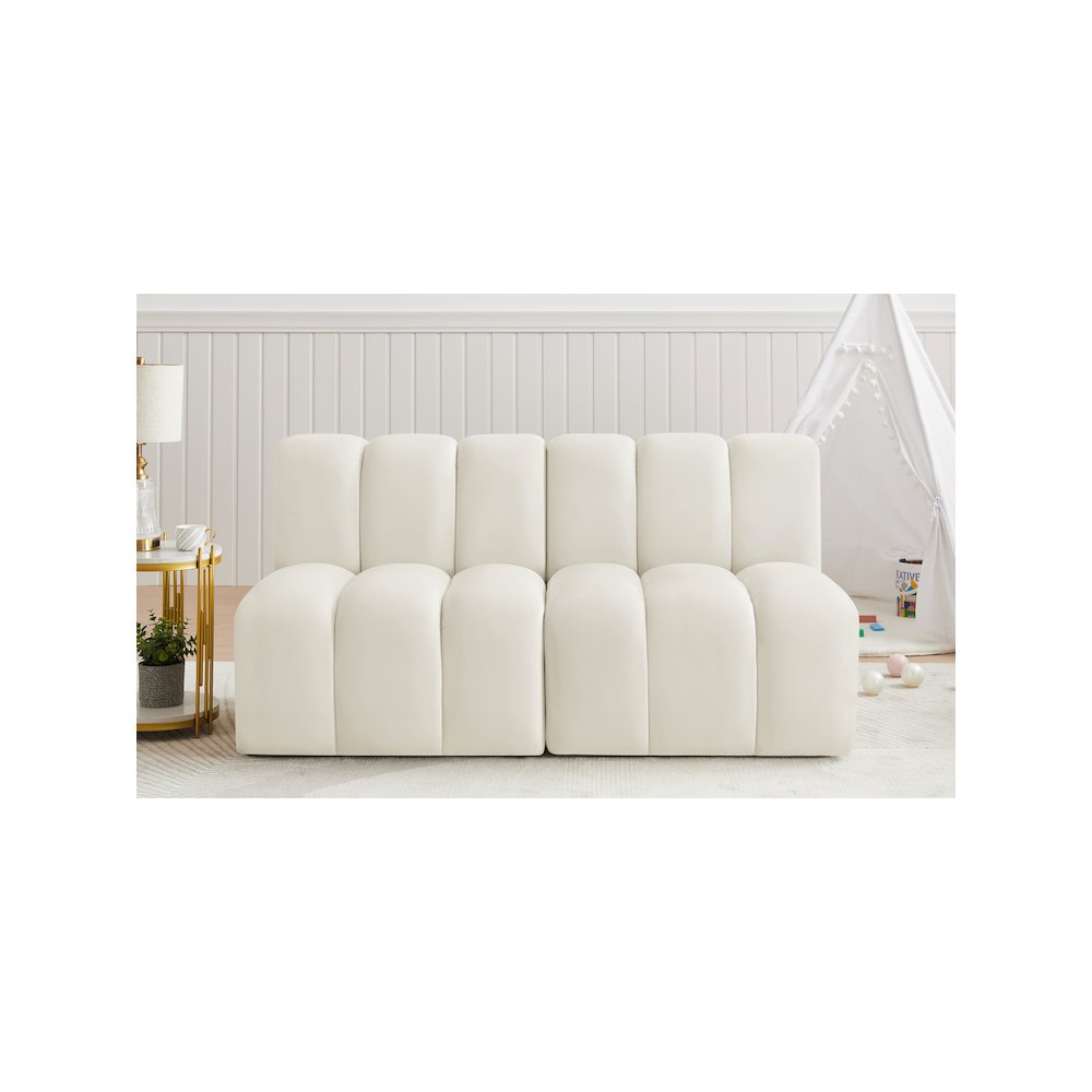 Arc Cream Velvet Modular Sofa