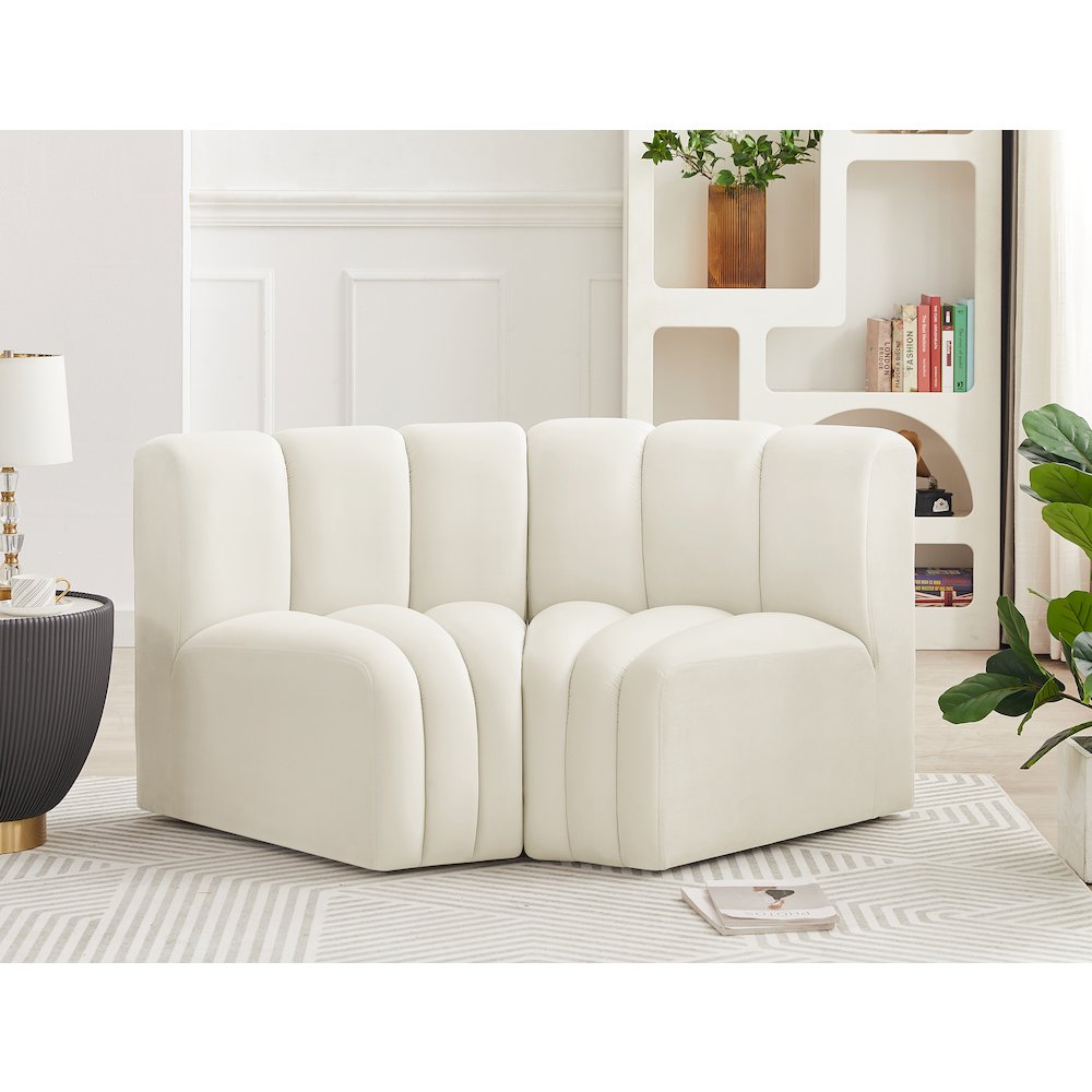 Arc Cream Velvet Modular Sofa