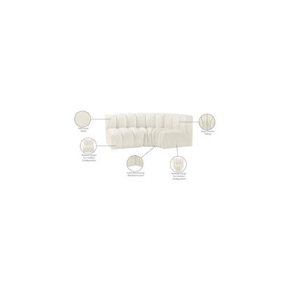 Arc Cream Velvet Modular Sofa