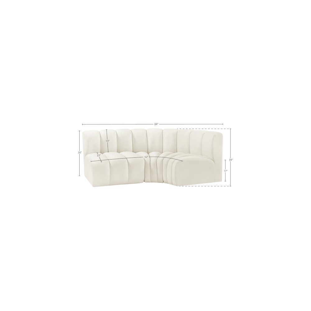 Arc Cream Velvet Modular Sofa