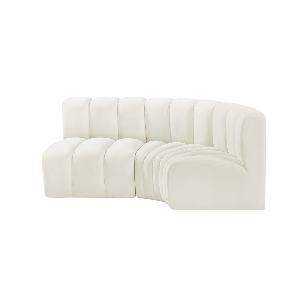 Arc Cream Velvet Modular Sofa