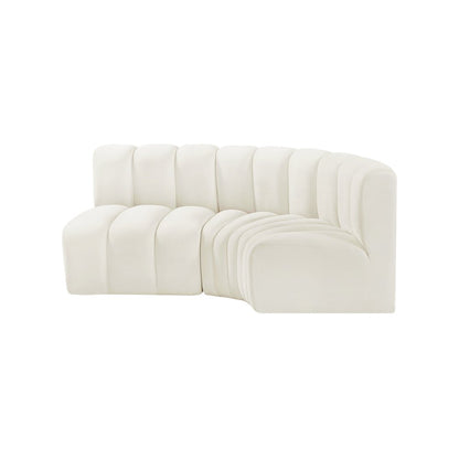 Arc Cream Velvet Modular Sofa