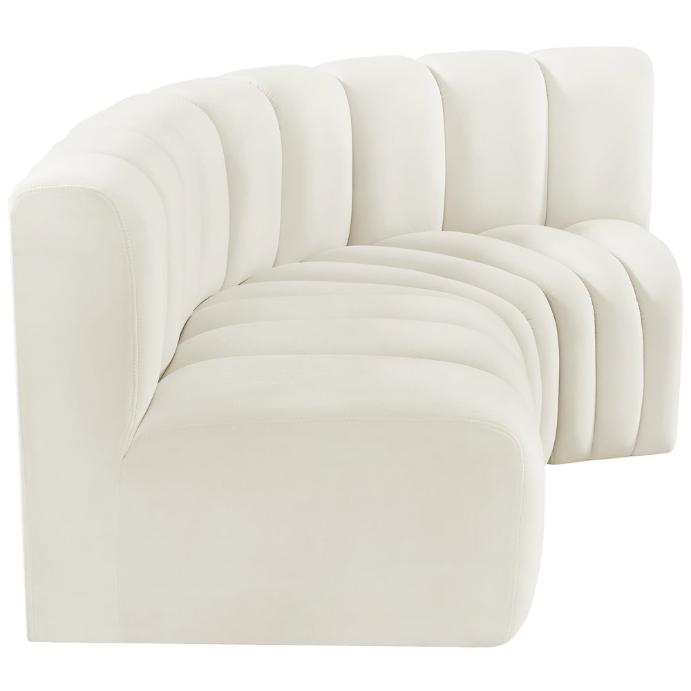 Arc Cream Velvet Modular Sofa