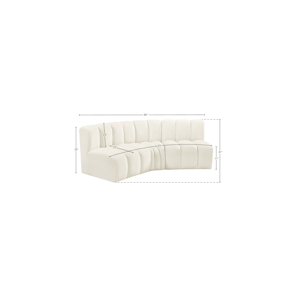 Arc Cream Velvet Modular Sofa