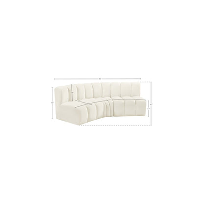 Arc Cream Velvet Modular Sofa