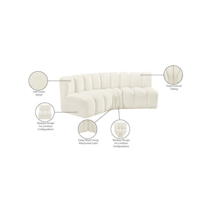 Arc Cream Velvet Modular Sofa