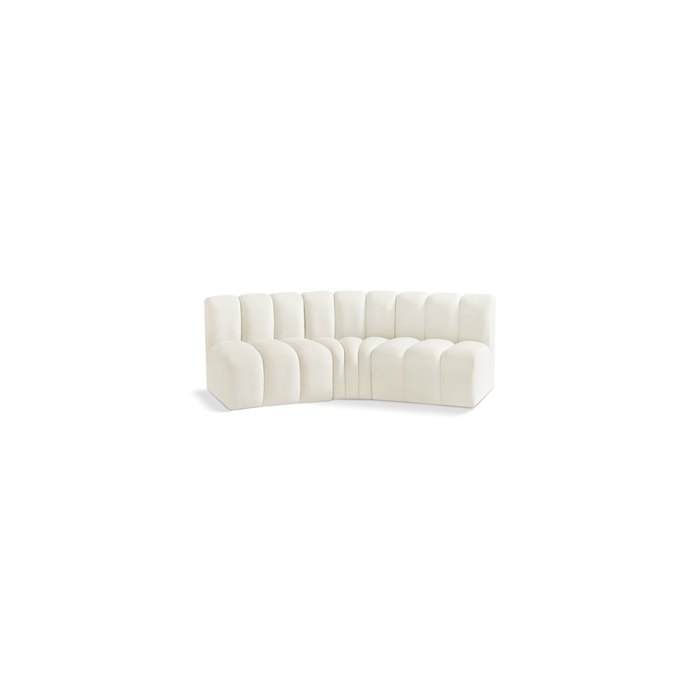 Arc Cream Velvet Modular Sofa
