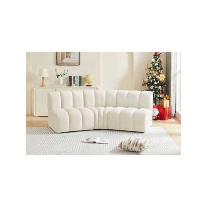 Arc Cream Velvet Modular Sofa