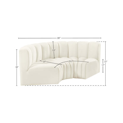 Arc Cream Velvet Modular Sofa