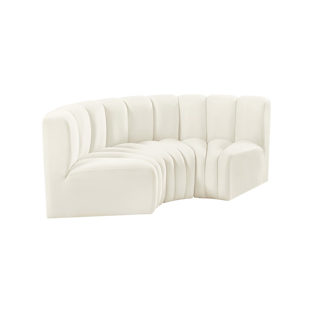 Arc Cream Velvet Modular Sofa