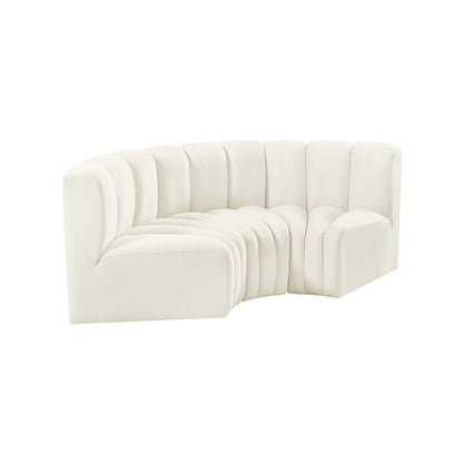 Arc Cream Velvet Modular Sofa