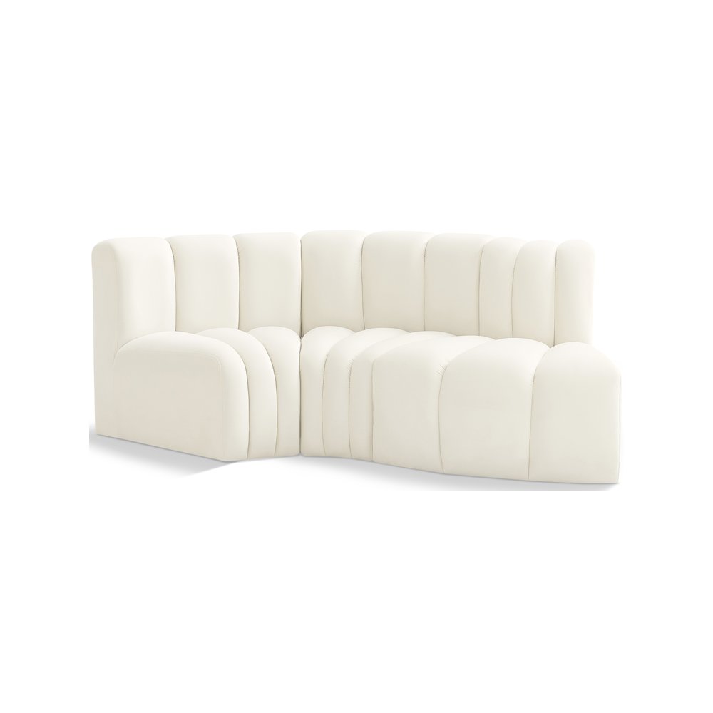 Arc Cream Velvet Modular Sofa